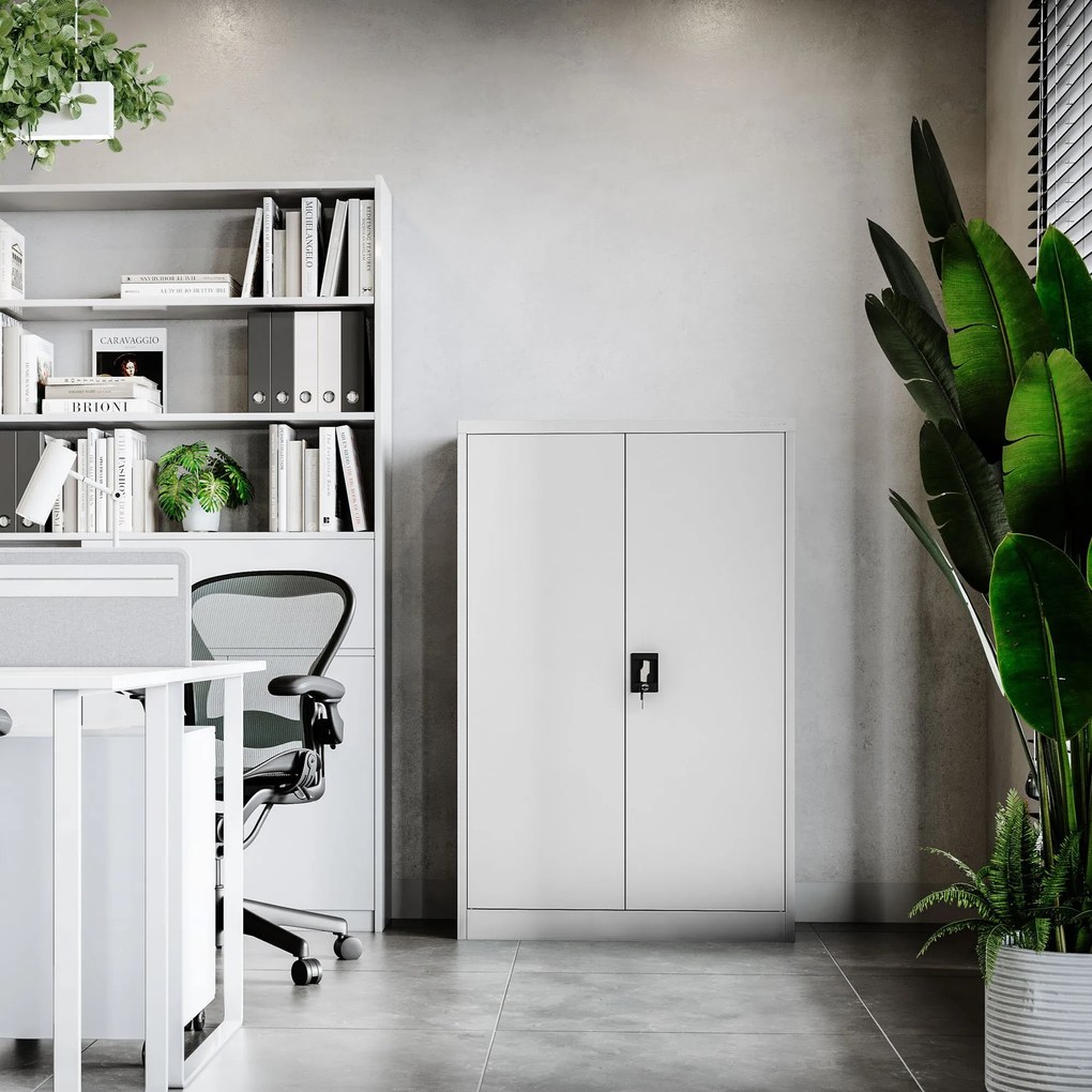 Fém iratszekrény KEVIN, 900 x 1400 x 400 mm, szürke