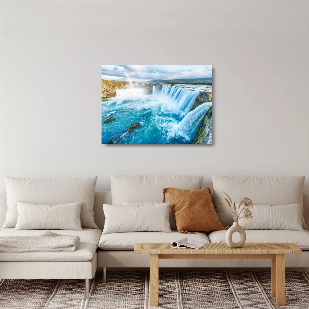 Üveg kép - Godafoss vízesés (70x50 cm)