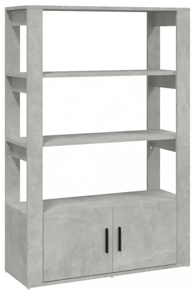 betonszürke szerelt fa tálalószekrény 80x30x119,5 cm