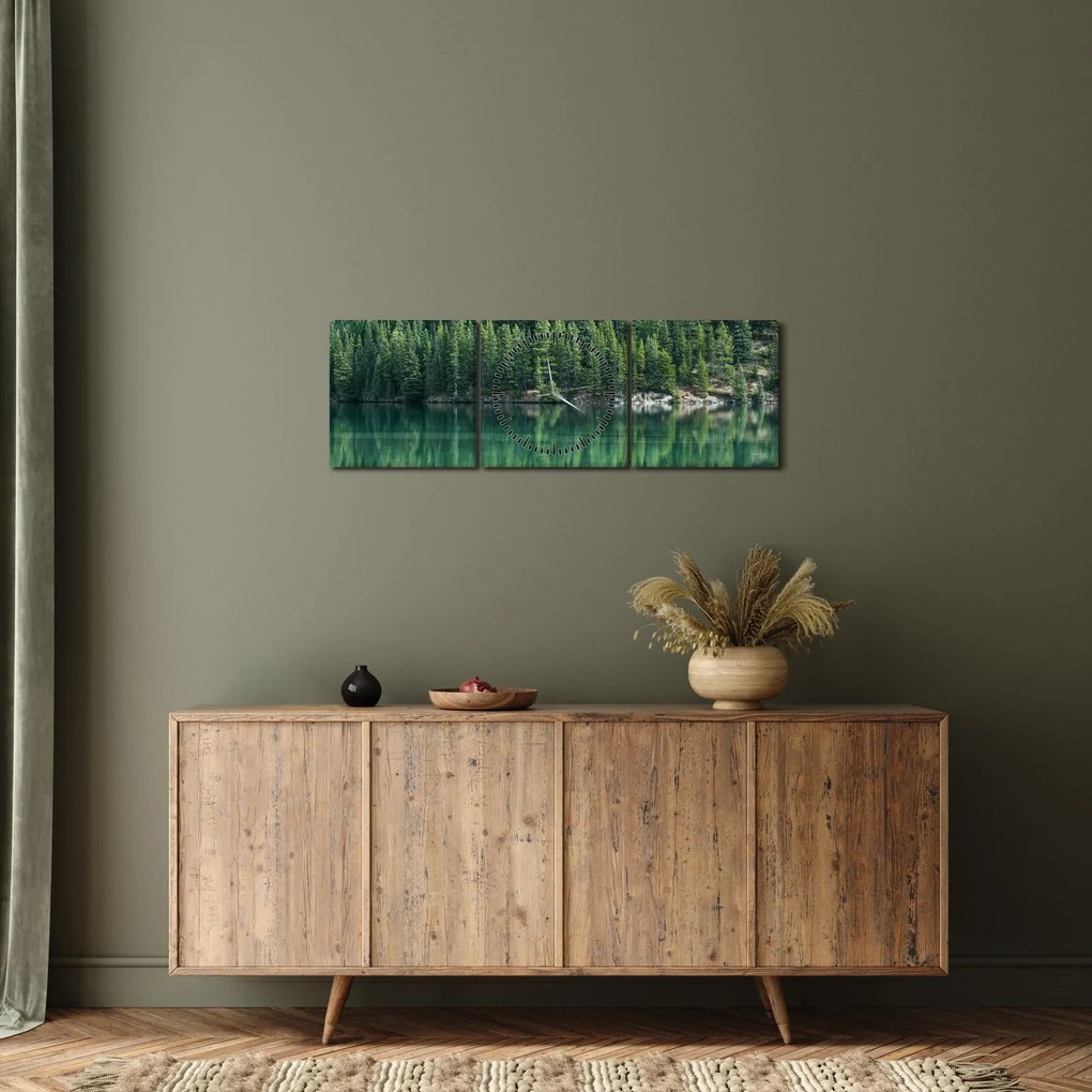 Kép - Tűlevelű a tónál (órával) (90x30 cm)