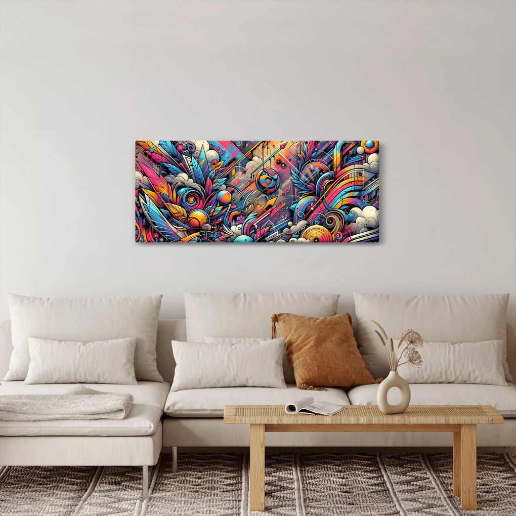 Kép - Színes graffiti (120x50 cm)