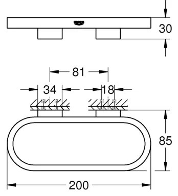 GROHE 41035000 - SELECTION törölközőtartó 200 mm, fényes króm