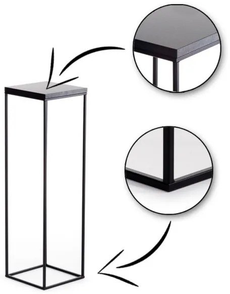 BASICLOFT virágtartó állvány 80x24 cm fekete