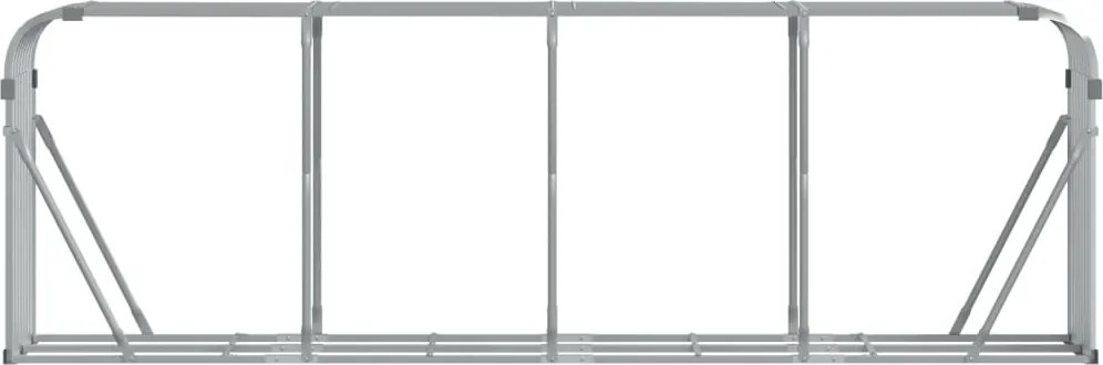 ezüstszínű horganyzott acél rönktartó 300 x 45 x 100 cm