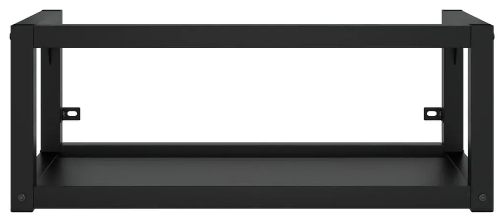 fekete vas fürdőszobai fali mosdókagylókeret 79 x 38 x 31 cm