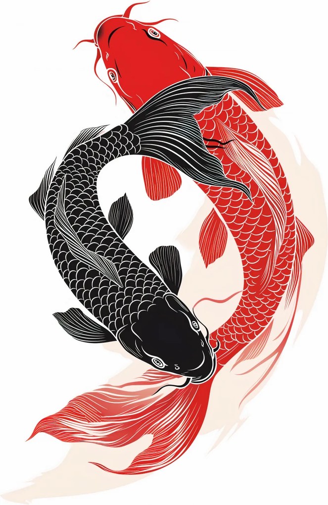 Poszter 30x45cm Yin és Yang Koi