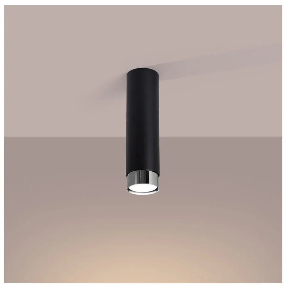 Fekete-ezüstszínű mennyezeti lámpa Crown – Sollux