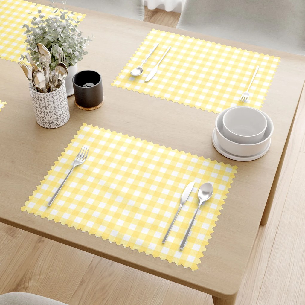 Goldea teflonbevonatú reggeliző alátét - sárga kockás - 2db 30 x 40 cm