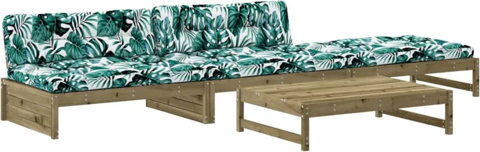 vidaXL 4 részes impregnált fenyőfa kerti ülőgarnitúra párnával