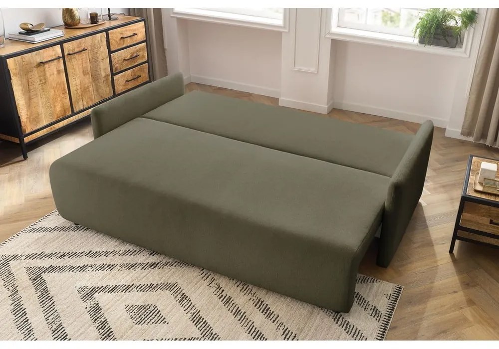 Zöld kinyitható kanapé 211 cm Marcel – Bobochic Paris