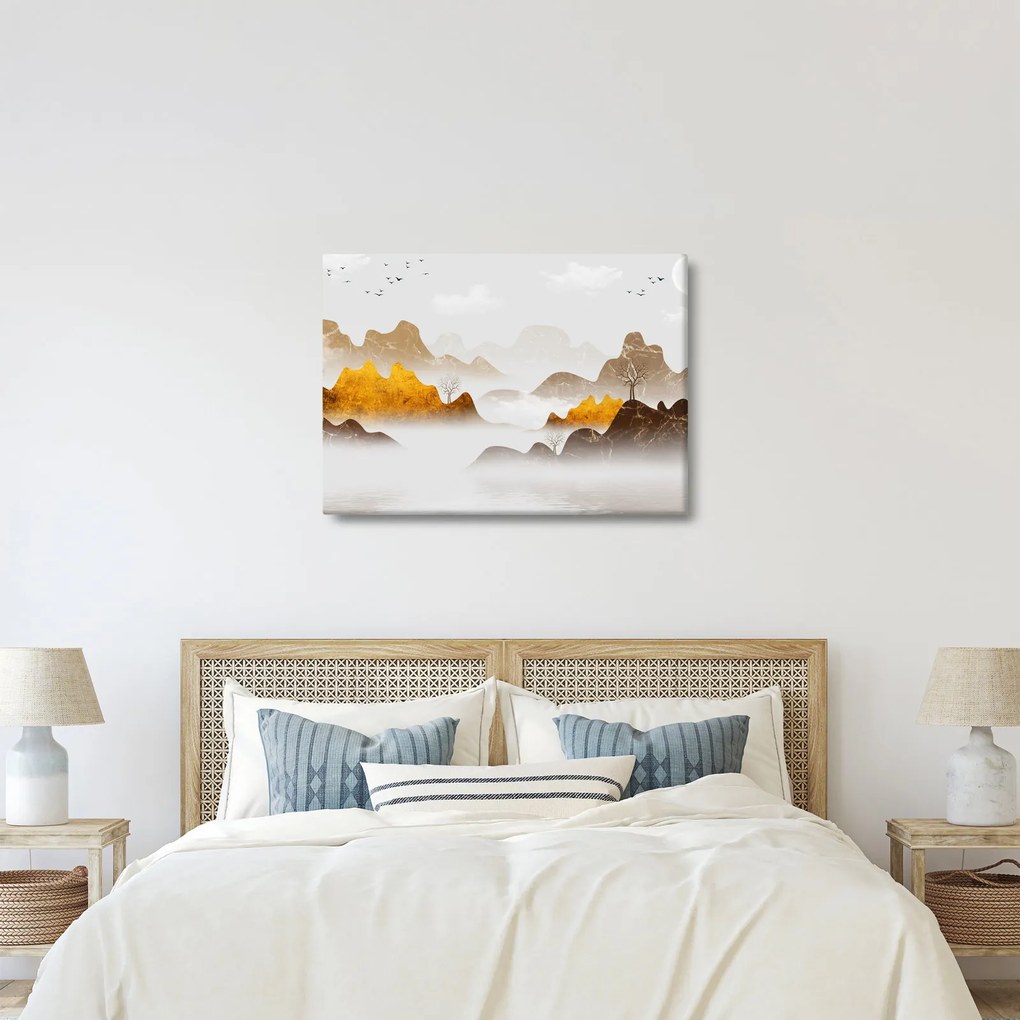 Kép - Hegyek a ködben (70x50 cm)