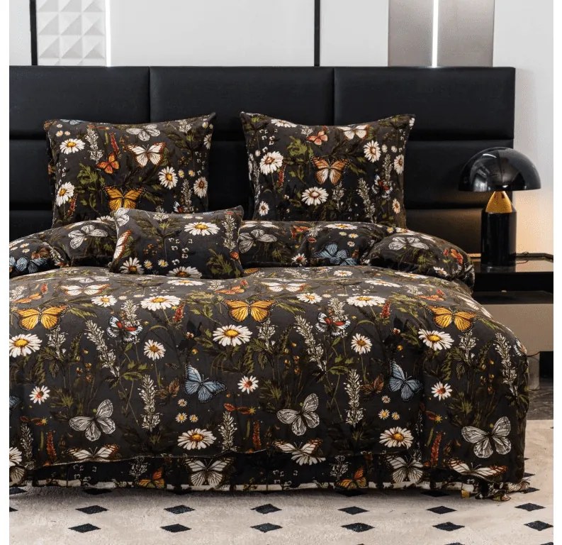 Mikroplüss ágynemű MEADOW BUTTERFLY színes Ágyneműhuzat mérete: 2 db 70 x 90 cm | 200 x 220 cm