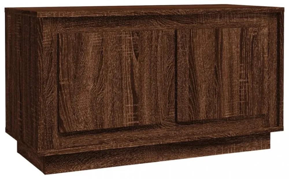 barna tölgyszínű szerelt fa TV-szekrény 80x35x45 cm