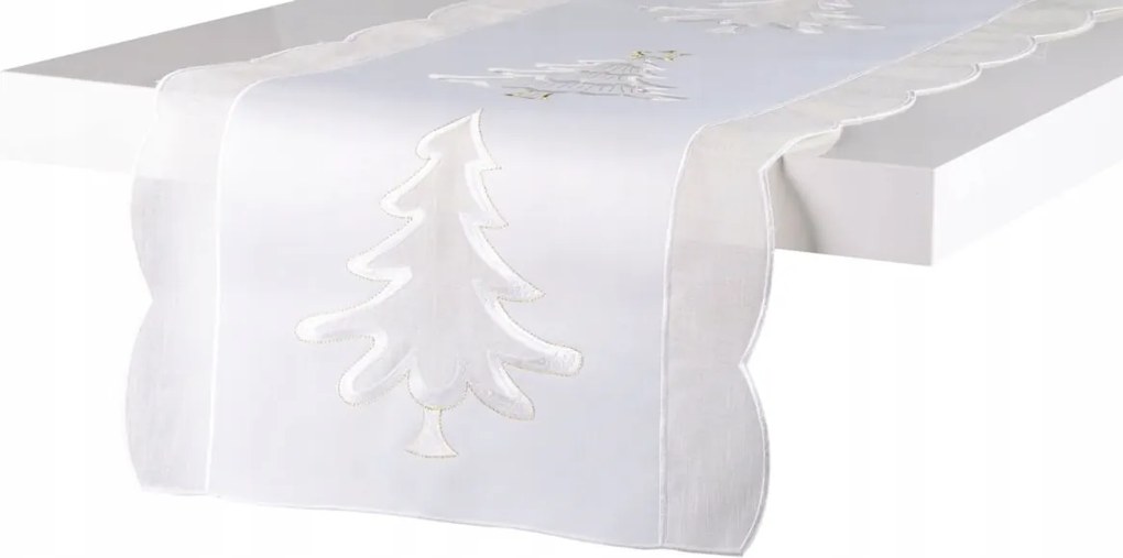 Karácsonyi Asztalterítő Abrosz Karácsonyfa Mintás Csillag 35x175 cm