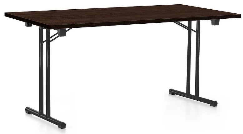 Összecsukható asztal 160 x 80 cm, fekete lábak, wenge