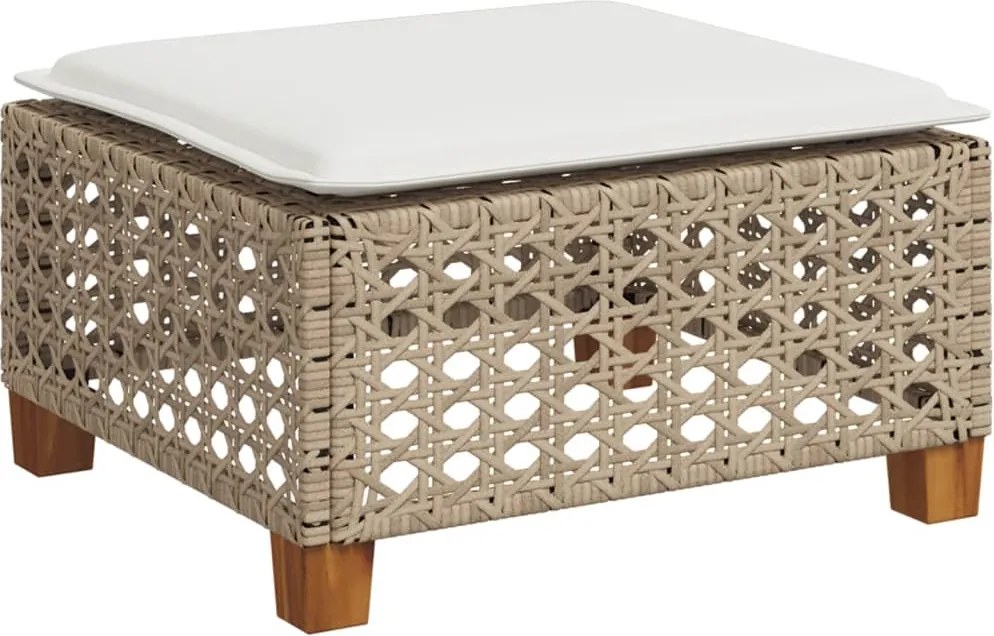 vidaXL szürke polyrattan kerti ülőke párnával 63,5 x 56 x 32 cm