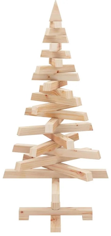 Karácsonyfák állvánnyal Természetes 90 cm Tömör fenyőfa