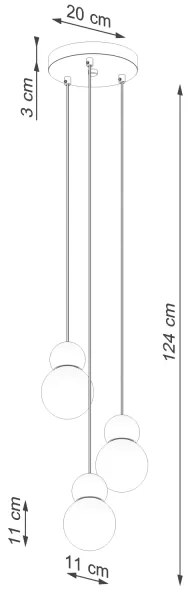 Sollux SL.1391 - Csillár zsinóron PEKKA 3xG9/8W/230V fehér