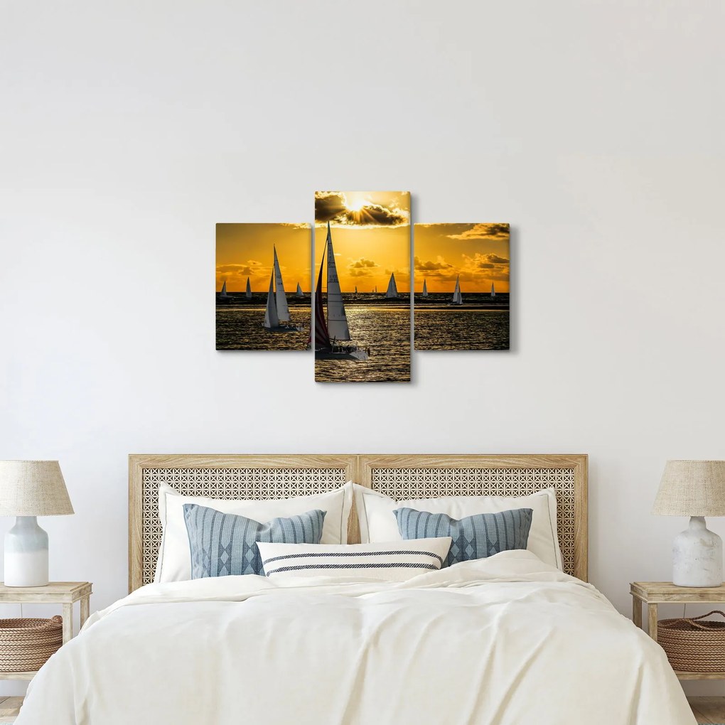 Jacht a naplementében képe (90x60 cm)