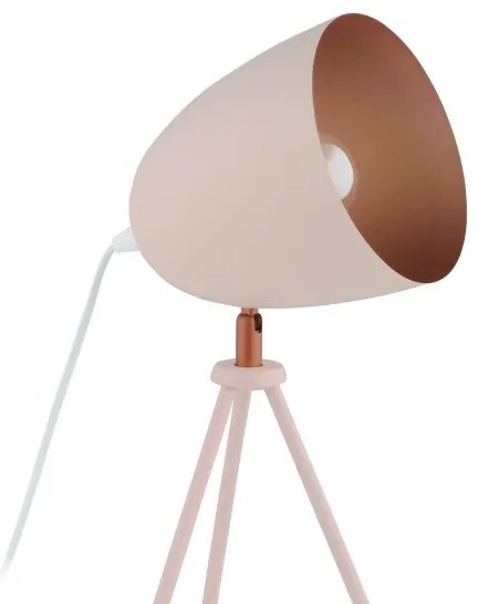 Eglo 49727 - Asztali lámpa CHESTER 1xE27/60W/230V fehér/réz
