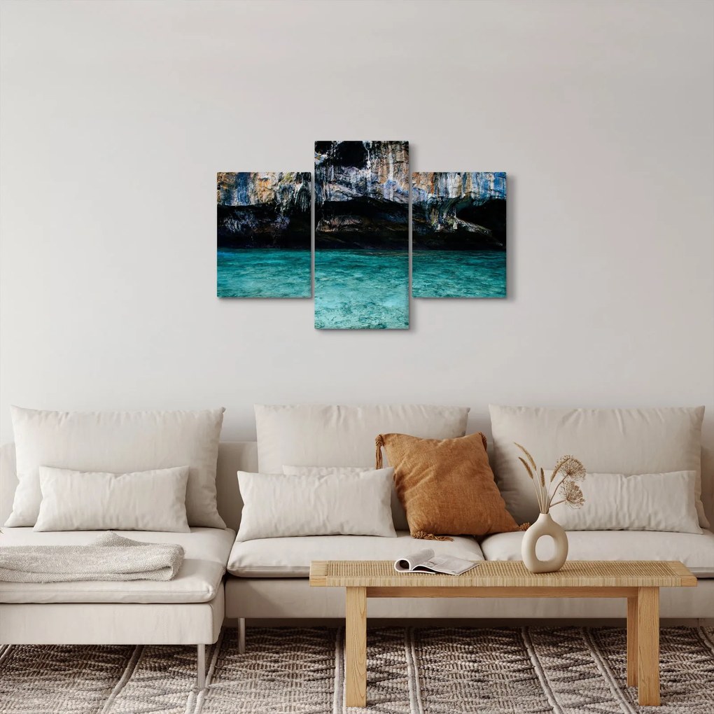 A víz és a sziklák képe (90x60 cm)