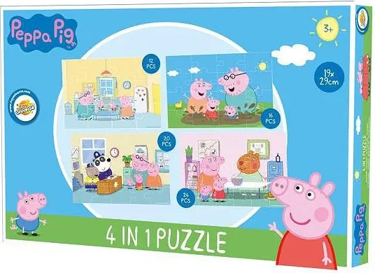 Peppa malac Home puzzle 4 az 1-ben | BIANO
