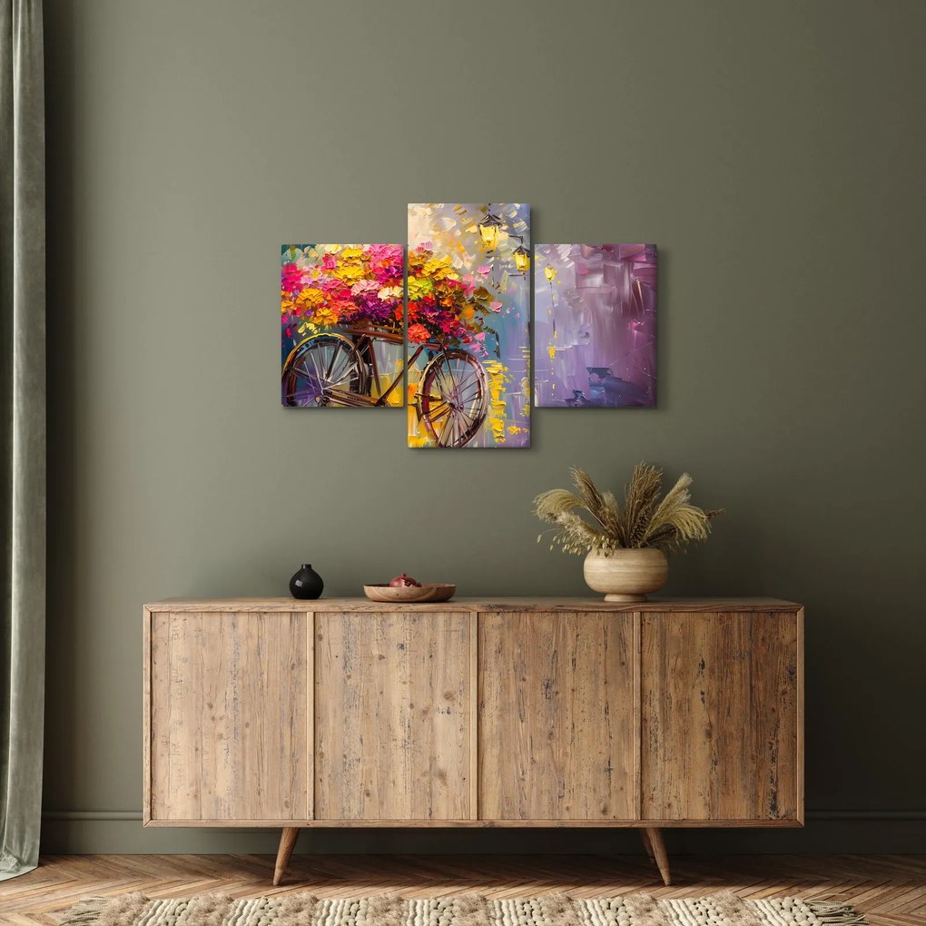 Kép - Kerék virágokkal (90x60 cm)