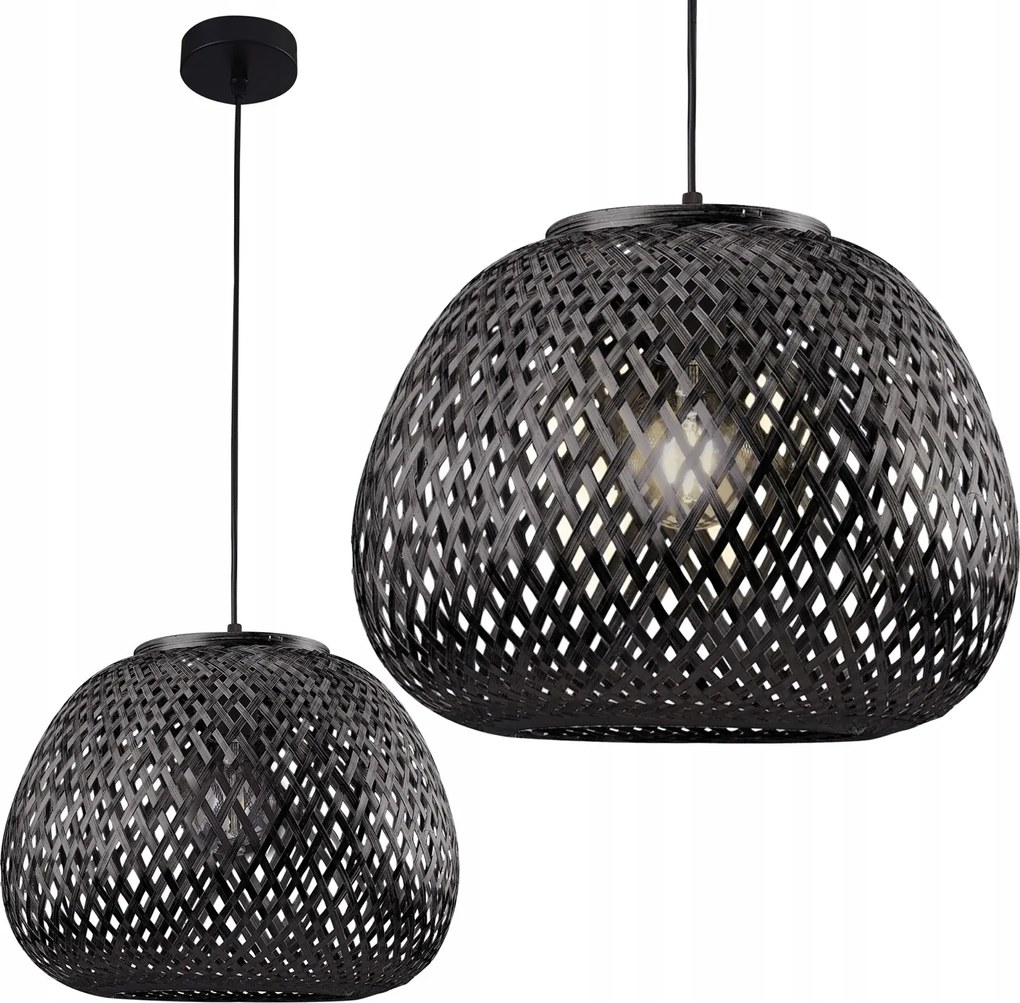 Bamboo Natural Sanico Fekete Függő Lámpa E27 Foglalattal Goldlux