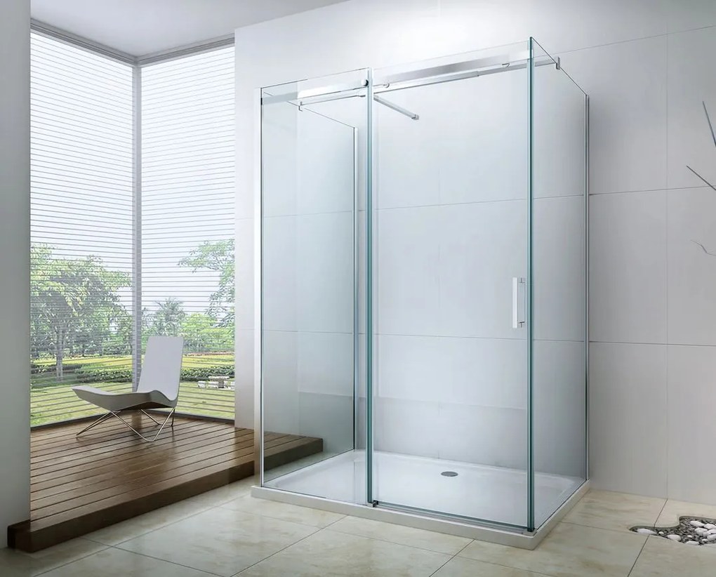 Mexen Omega 3 falas zuhanykabin 150x90cm, 8mm üveg, króm profil-átlátszó üveg, 825-150-090-03-00
