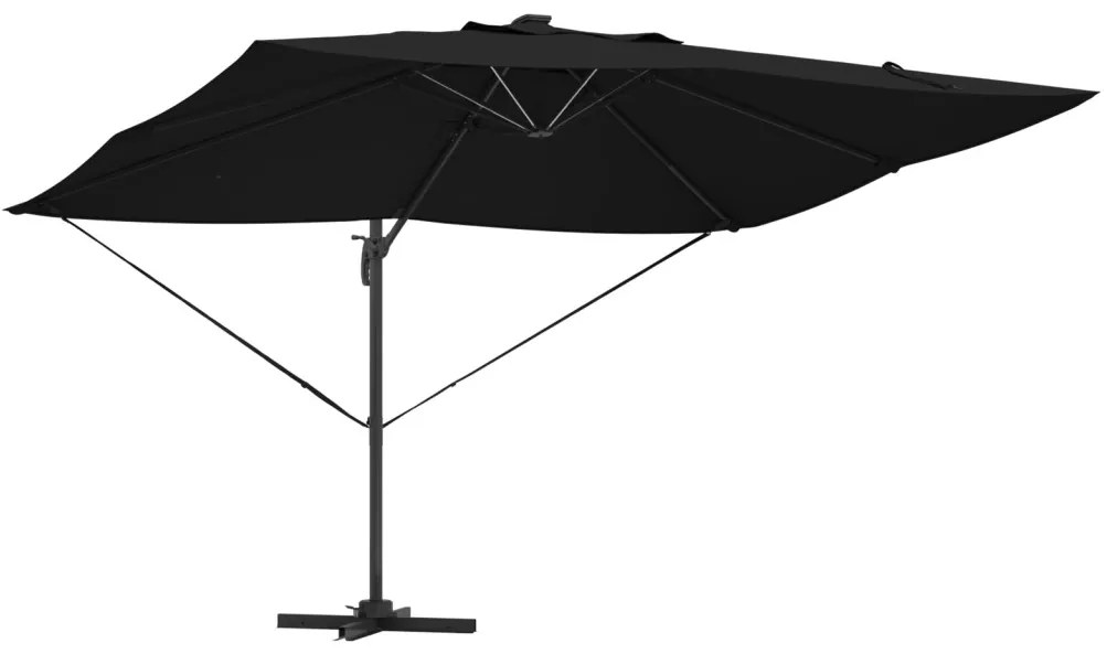 Konzolos Roma Napernyő LEDs Fekete 352x251x265 cm Alumínium