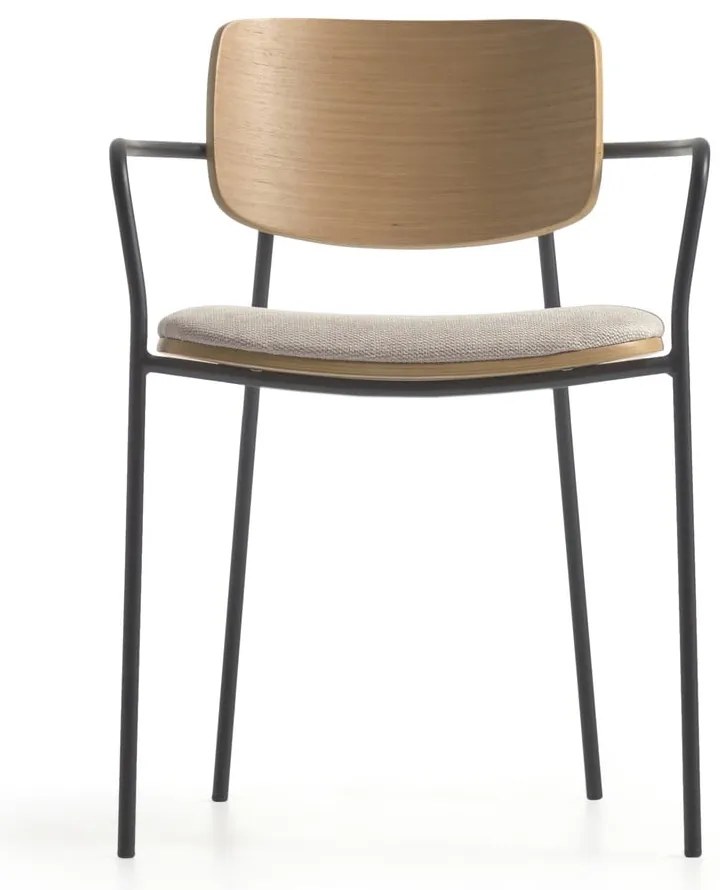 Fekete-natúr színű étkezőszék Maureen – Kave Home