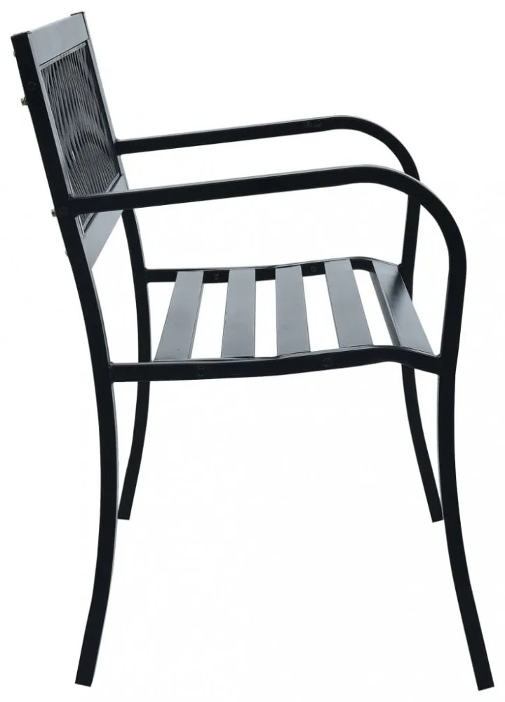 fekete acél kerti pad 120 cm