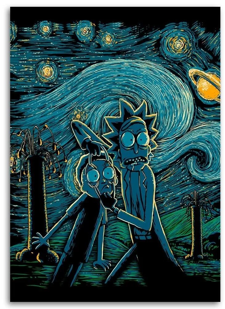 Gario Vászonkép Rick és Morty, csillagos éj - DDJVigo Méret: 40 x 60 cm