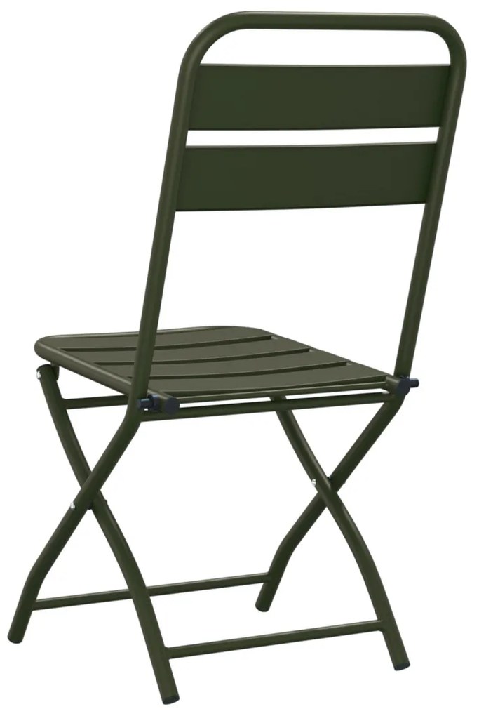 Összecsukható Kerti Székek 2 db Sötét Zöld 42x52x82 cm Porszórt Acél