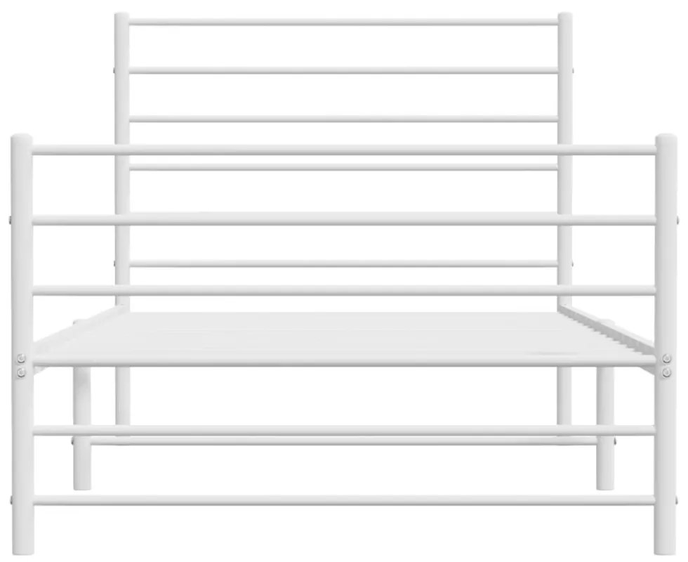 vidaXL fehér fém ágykeret fej- és lábtámlával 100 x 190 cm