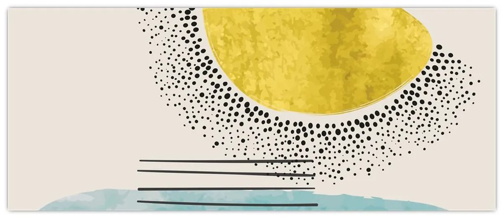 Kép - Absztrakt festmény a strandról N⁰2 (120x50 cm)