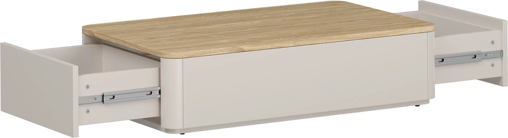 Amilio dohányzóasztal 100 cm fiókos - kasmír / olajozott tölgy