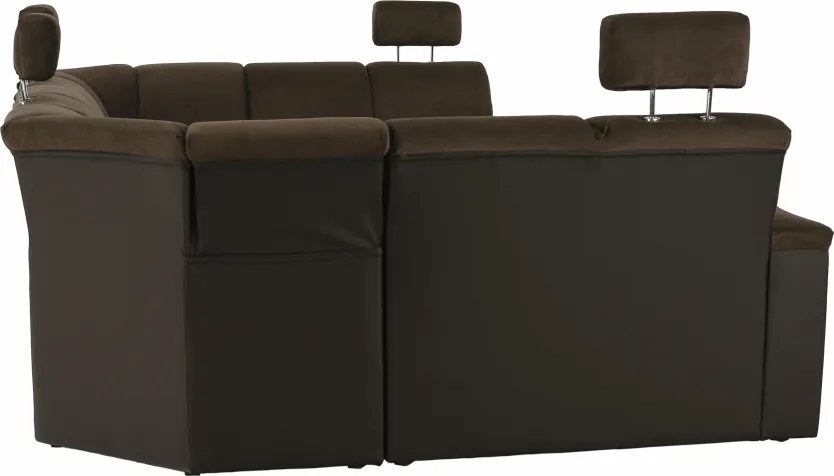 Ülőgarnitúra, textilbőr barna/szövet barna, SANTIAGO U