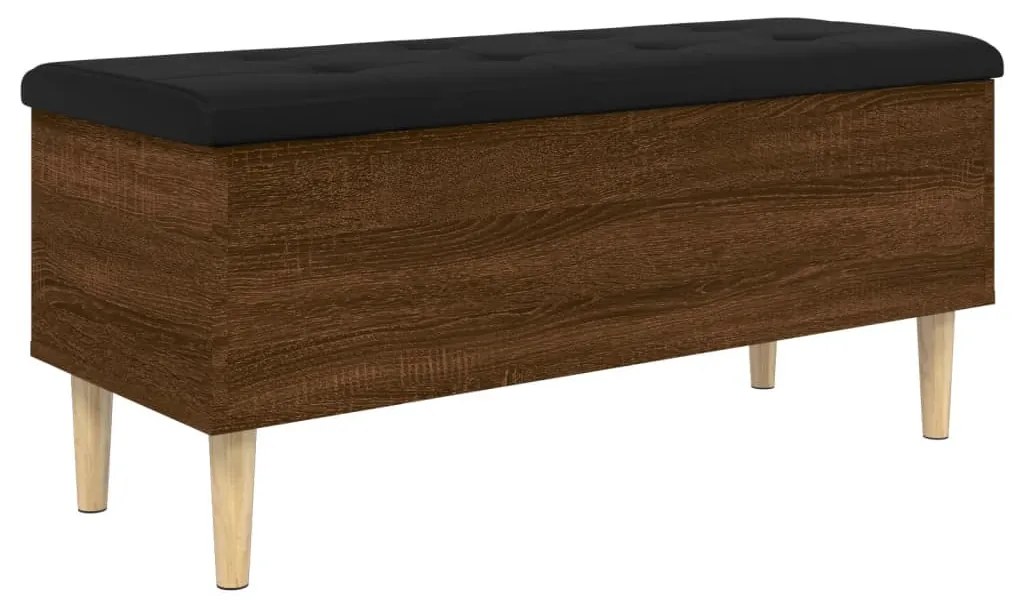 barna tölgy színű szerelt fa tárolópad 102x42x46 cm