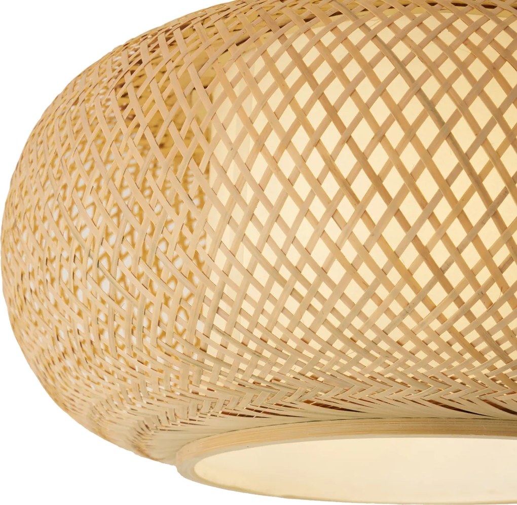 Okos mennyezeti lámpa bambuszból, fehér belsővel, WiFi A60-nal - Liva