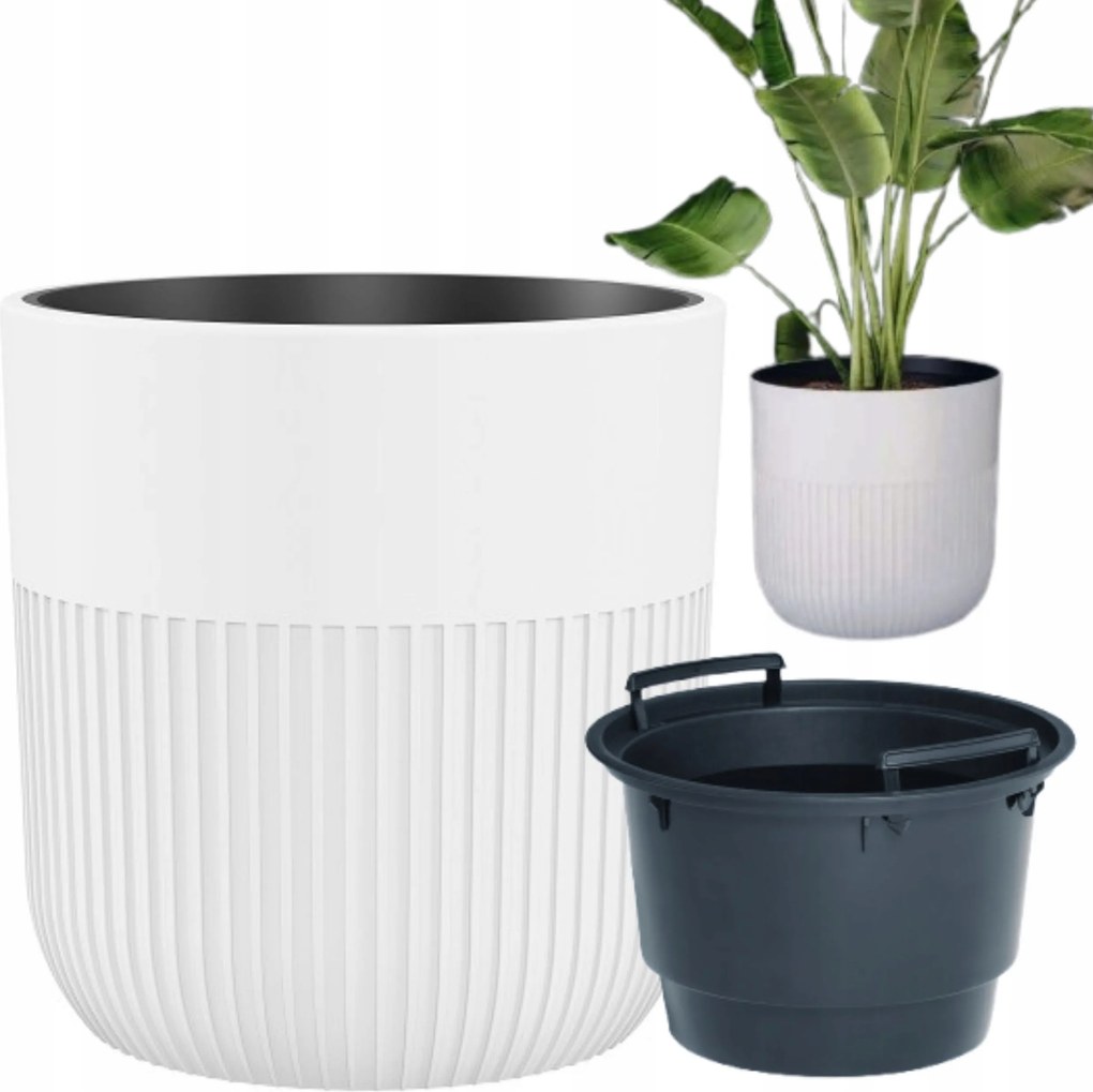 Luca 40 kerek kaspó virágtartó betéttel távtartó betét