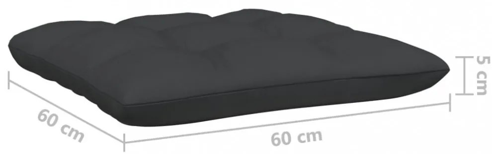 5 részes fenyőfa kerti ülőgarnitúra antracitszürke párnákkal