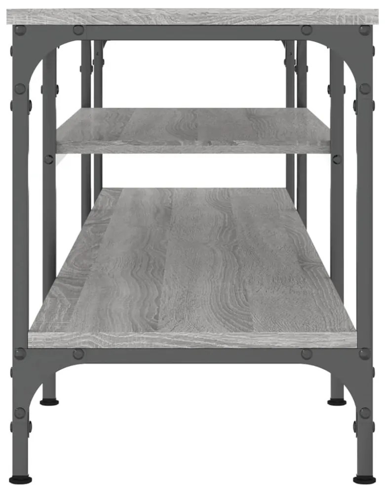 szürke sonoma színű szerelt fa és vas TV-szekrény 161x35x45 cm