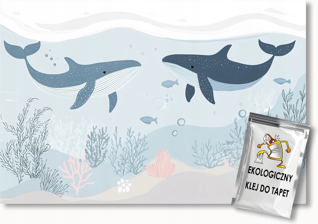 Fotótapéta Flizelina Gyerekek Tenger Óceán Víz Bálna Halak 150x105 ragasztó