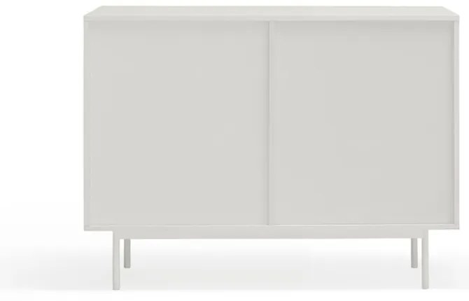 Fehér-natúr színű alacsony komód tölgyfa dekorral 108x80 cm Sierra – Teulat