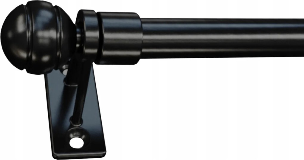 Mini Fém Függönykarnis 80 cm kihúzható 100 cm Fekete