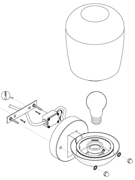 Eglo 98701 - Kültéri fali lámpa DONATORI 1xE27/60W/230V IP44