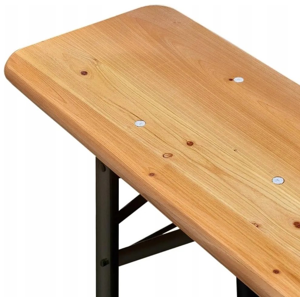 Fa kerti piknik asztal 2 paddal