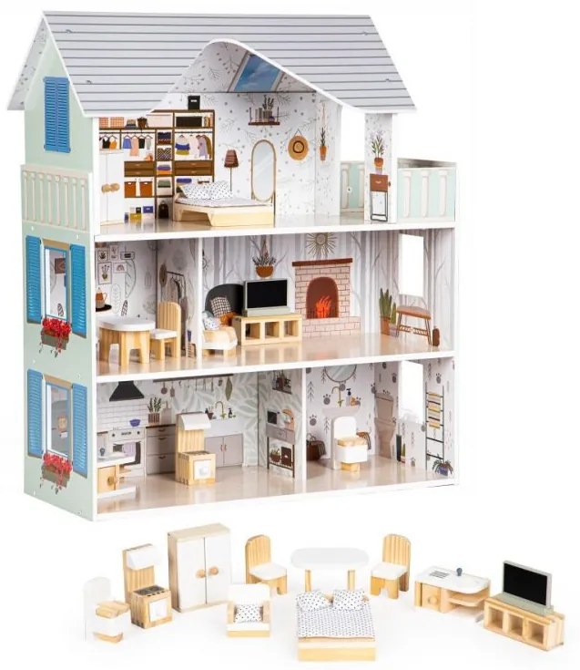 Ecotoys Emma Residence fából készült babaház