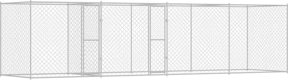 vidaXL Kutyaketrec Ezüst 800 x 200 x 200 cm Horganyzott acél